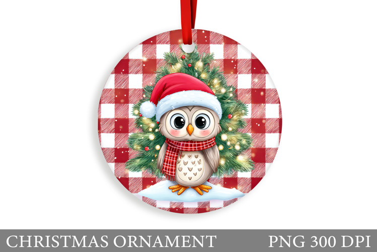 Christmas Owl Christmas Ornament. Christmas Owl Sublimation