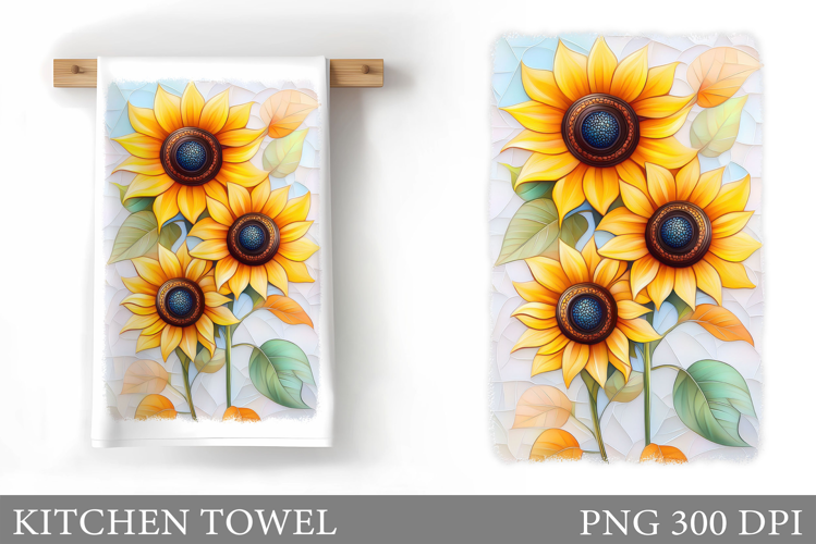 Sunflowers Kitchen Towel. Flowers Kitchen Towel Design