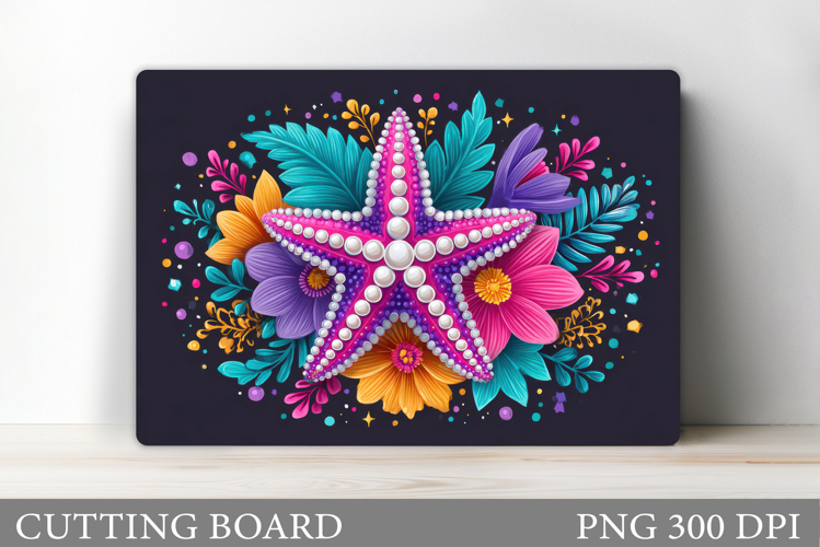 Starfish Cutting Board. Starfish Flowers Cutting Board