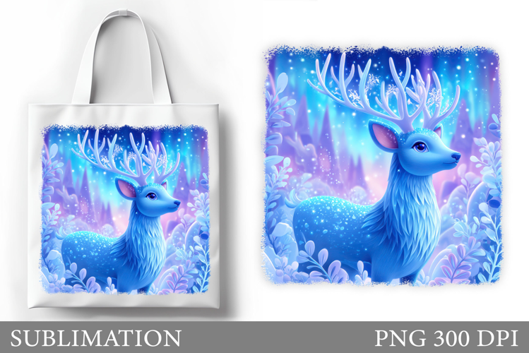 Christmas Deer Tote Bag. Christmas Tote Bag Sublimation