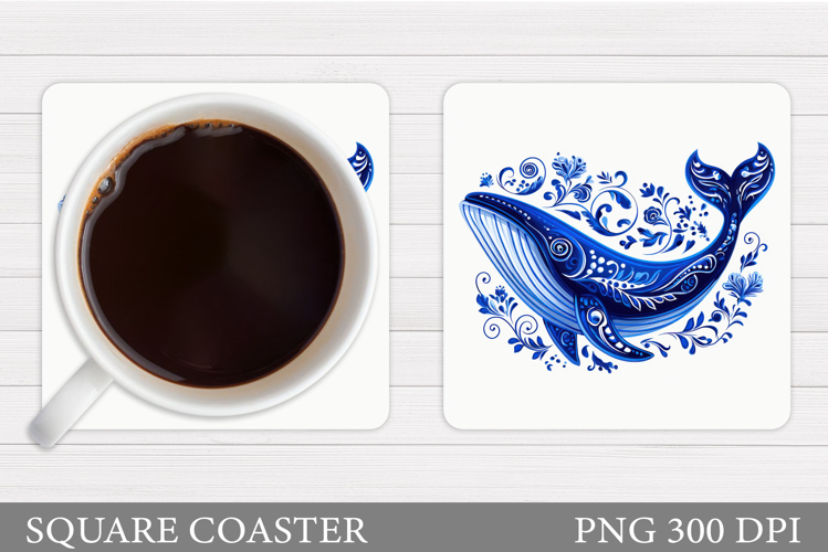Whale Coaster Design. Whale Sublimation