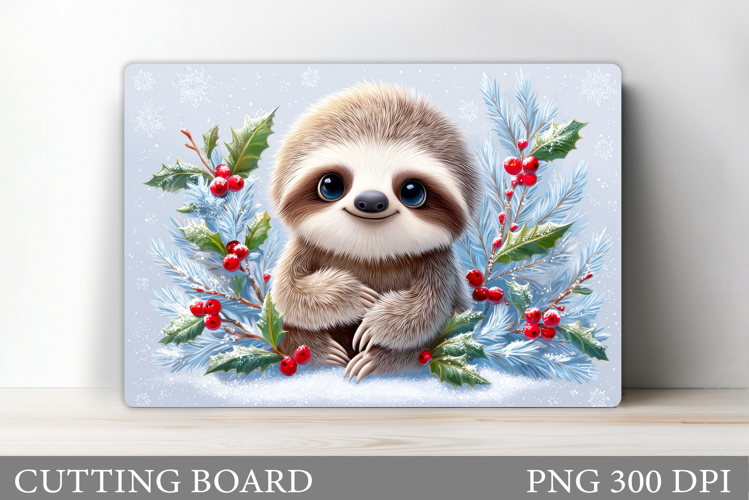 Christmas Sloth Cutting Board. Christmas Cutting Board