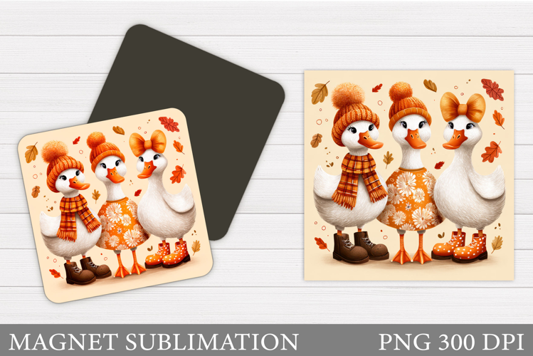 Fall Goose Magnet Design. Fall Magnet Sublimation