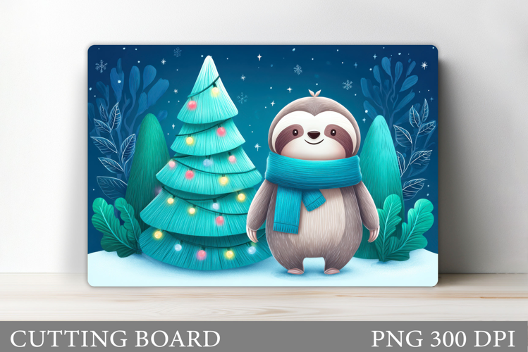 Christmas Sloth Cutting Board. Christmas Cutting Board