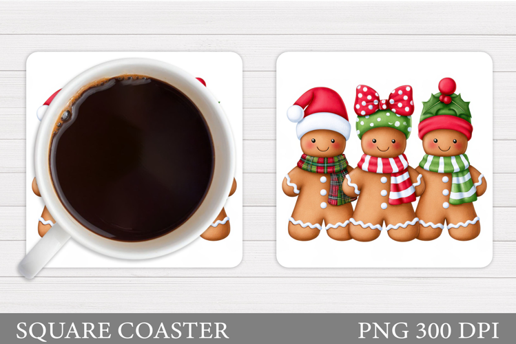 Gingerbread Coaster Design. Christmas Coaster Sublimation
