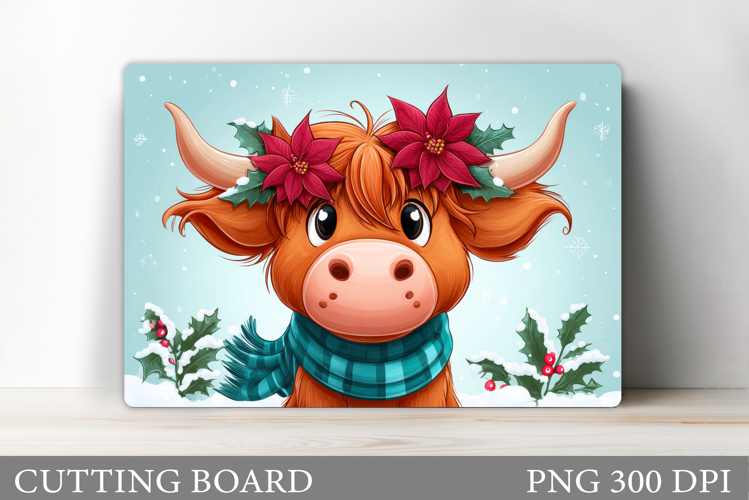 Christmas Cow Cutting Board. Christmas Cutting Board