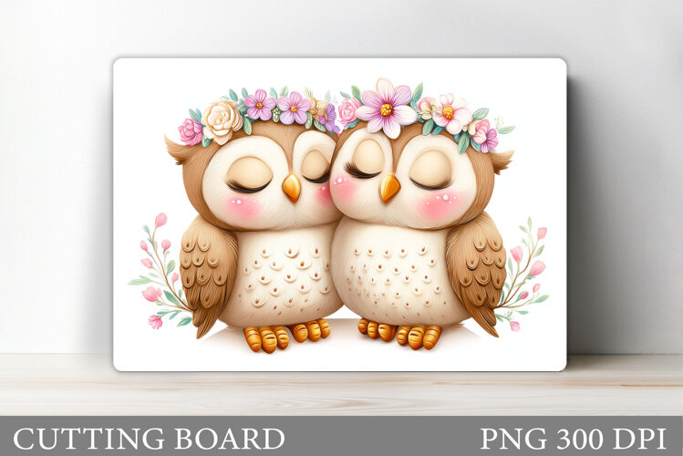 Owls Cutting Board Design. Owls Sublimation example image 1