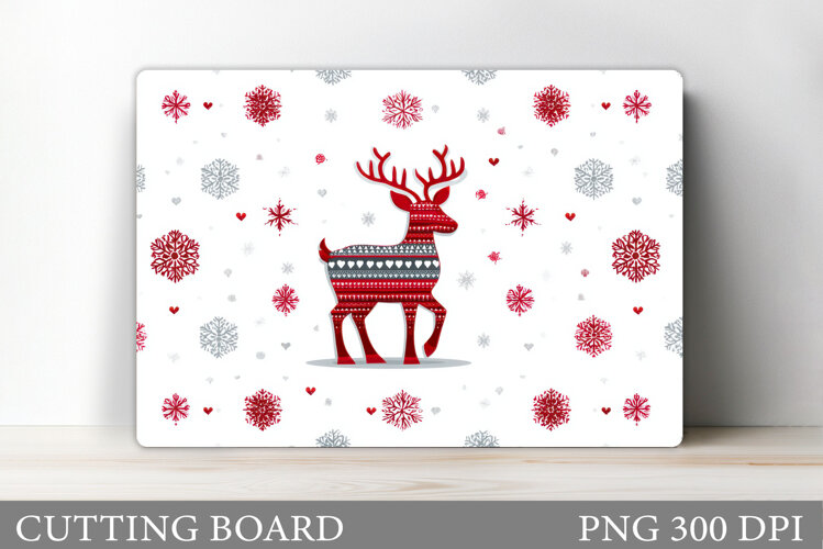 Christmas Deer Cutting Board. Christmas Cutting Board Design example image 1