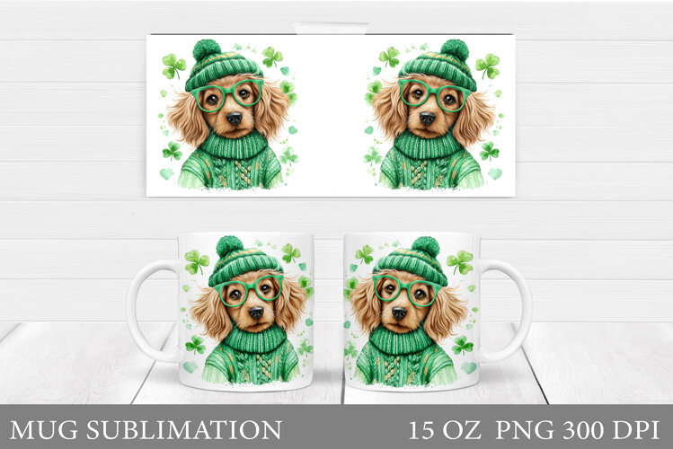 St Patrick Dog Mug Design. St Patrick Mug Sublimation example image 1