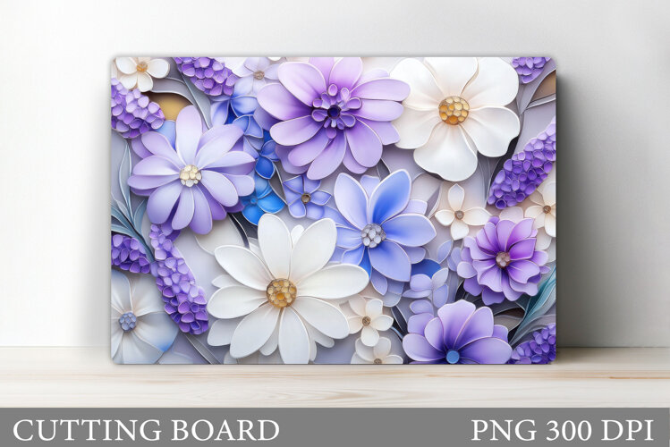 Floral Cutting Board Design. Flowers Cutting Board example image 1