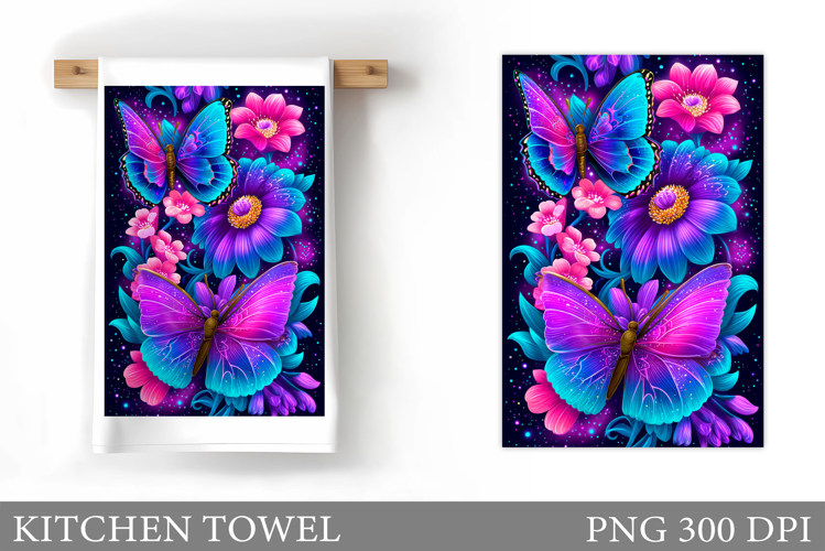Butterflies Kitchen Towel. Butterflies Sublimation