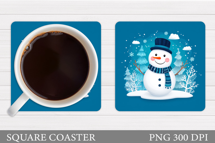 Cute Snowman Coaster. Christmas Coaster Sublimation