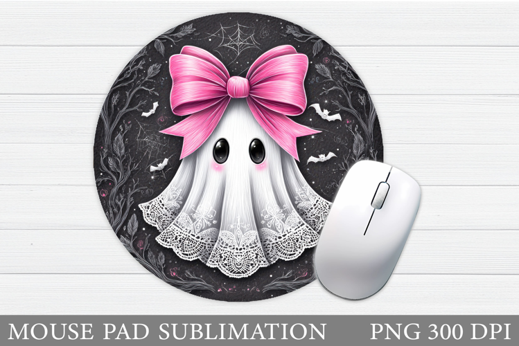 Cute Ghost Mouse Pad Sublimation. Halloween Mouse Pad Design