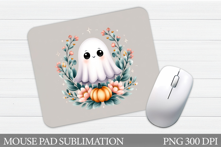Cute Ghost Mouse Pad Design. Halloween Mouse Pad Sublimation