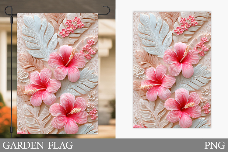 Floral Garden Flag Design. Flowers Garden Flag Sublimation