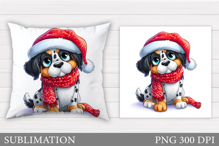 Christmas Dog Pillow Design. Christmas Pillow Sublimation