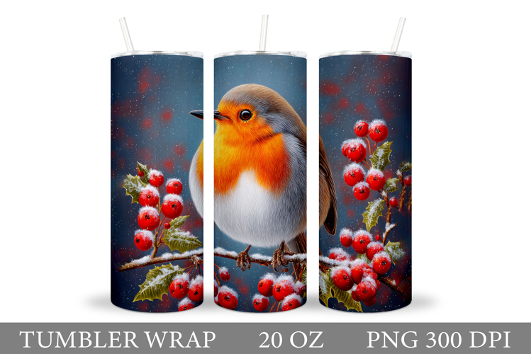Christmas Bird Tumbler Design. Christmas Tumbler Sublimation