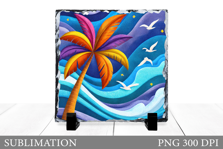 Palm Tree Sublimation. Palm Tree Slate Sublimation