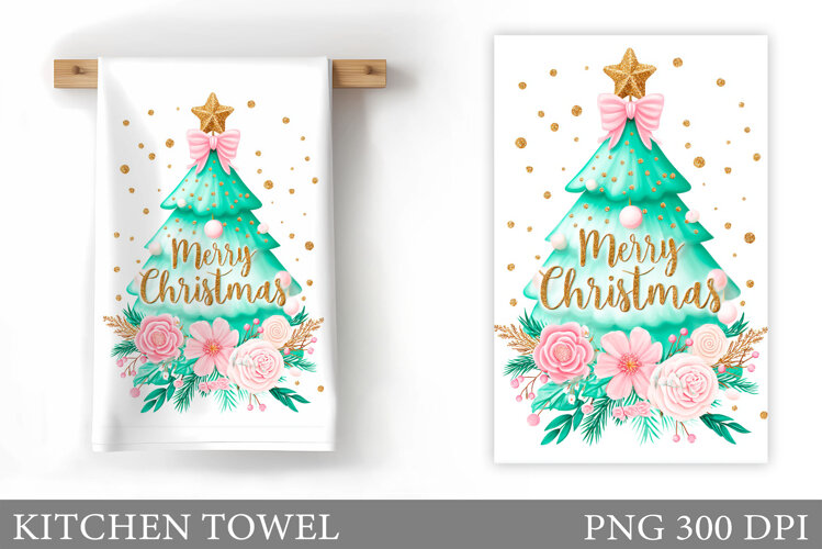 Christmas Tree Kitchen Towel. Christmas Kitchen Towel Design example image 1
