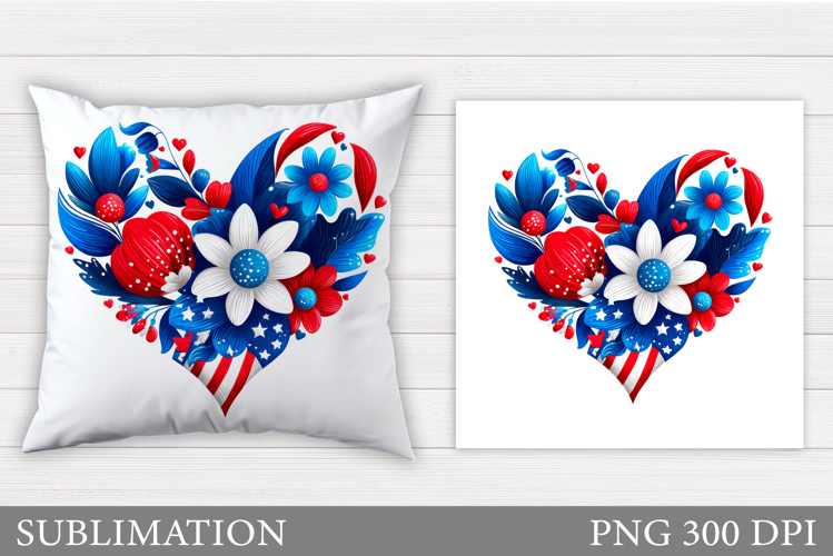 Patriotic Heart Coaster. Patriotic Coaster Sublimation