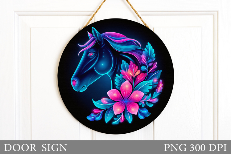 Horse Door Sign Design. Horse Sublimation