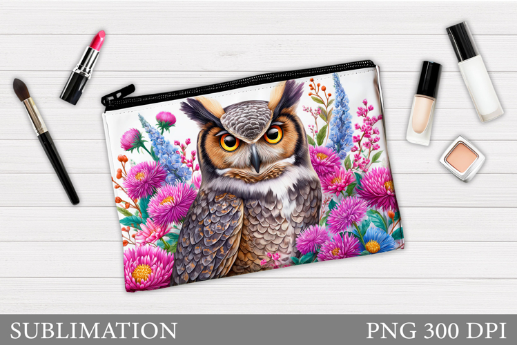 Owl Cosmetics Bag Design. Owl Makeup Bag Sublimation