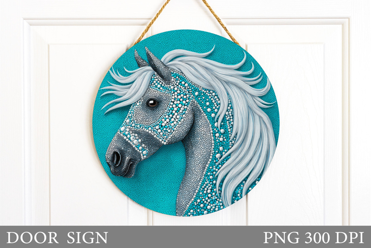Horse Door Sign Design. Horse Sublimation