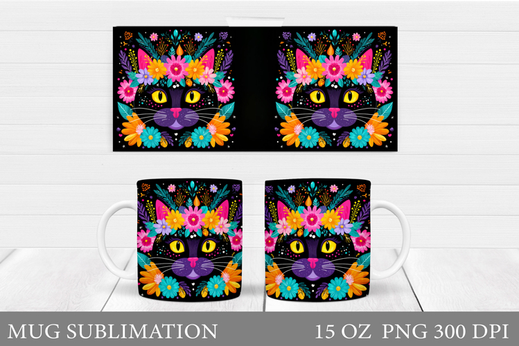 Cute Cat Mug Design. Cute Cat Sublimation