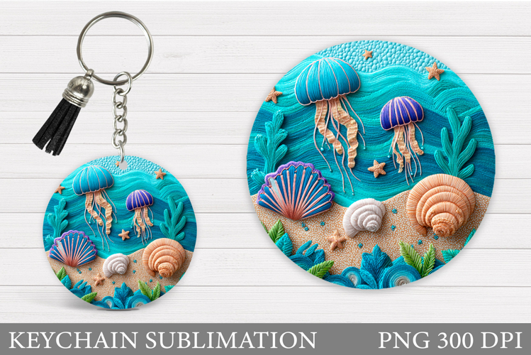 Jellyfish Keychain Sublimation. Jellyfish Sublimation