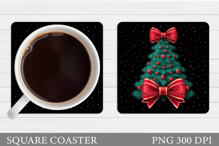 Christmas Tree Coaster Sublimation. Christmas Coaster Design