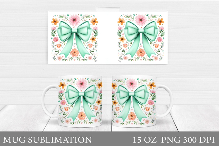 Summer Bow Mug Design. Summer Sublimation