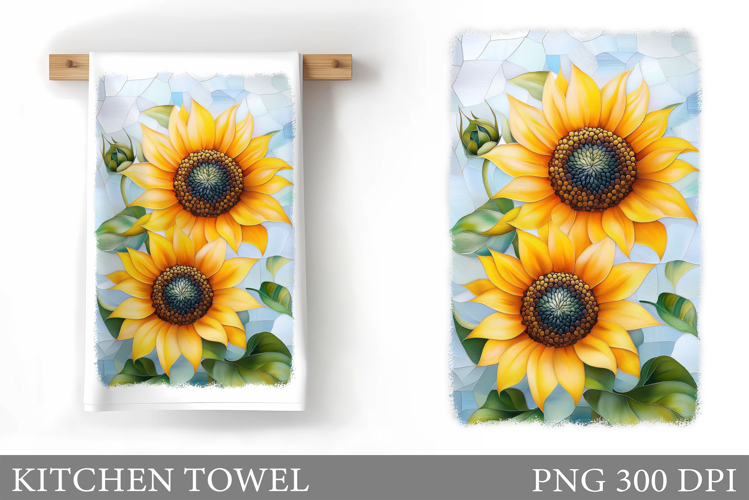 Sunflowers Kitchen Towel. Flowers Kitchen Towel Design