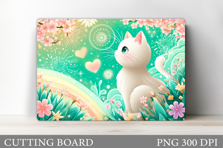 Cute Cat Cutting Board Design. Cute Cat Sublimation