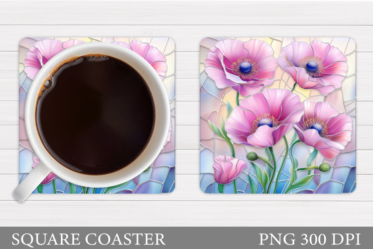 Floral Coaster Design. Flowers Coaster Sublimation