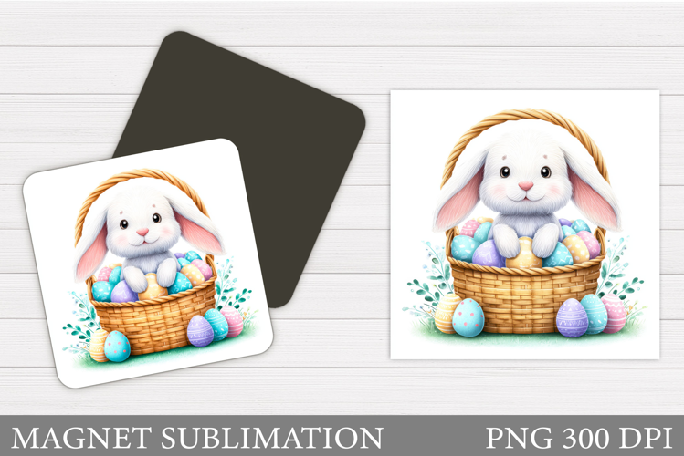 Happy Easter Magnet Design. Easter Bunny Magnet Sublimation