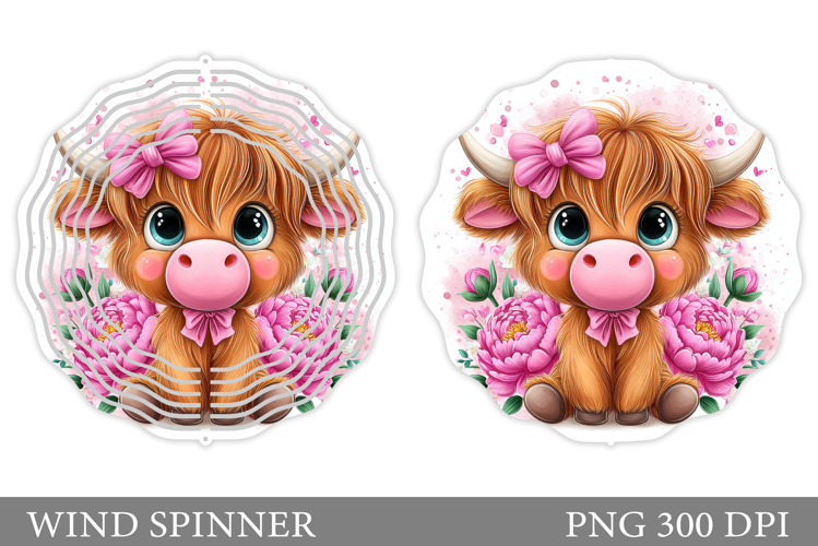 Cute Cow Wind Spinner Design. Cute Cow Sublimation