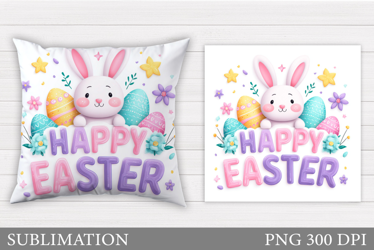 Easter Bunny Pillow Design. Easter Bunny Sublimation