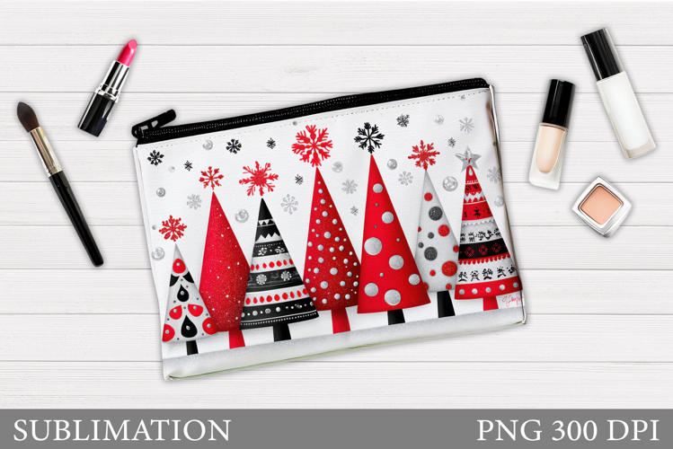 Christmas Cosmetics Bag. Christmas Tree Makeup Bag Design