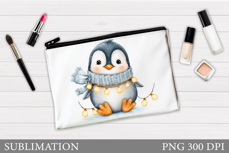 Penguin Cosmetics Bag. Christmas Makeup Bag Sublimation