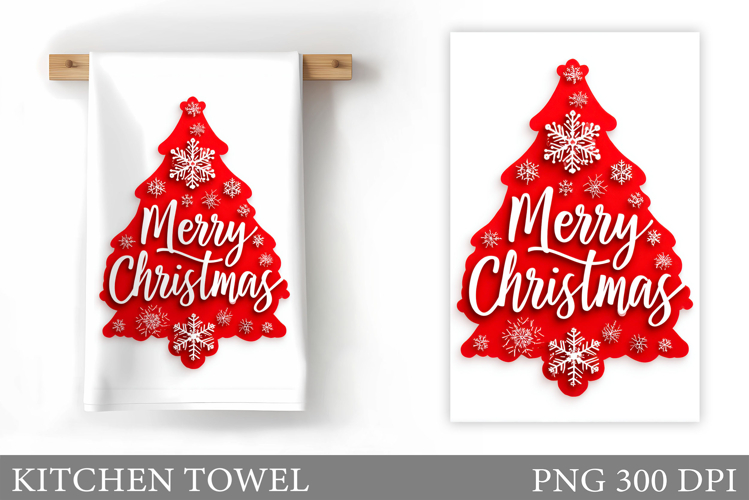Merry Christmas Kitchen Towel. Christmas Kitchen Towel