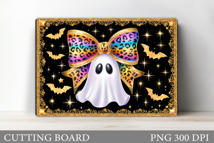 Ghost Cutting Board Sublimation. Halloween Cutting Board example image 1