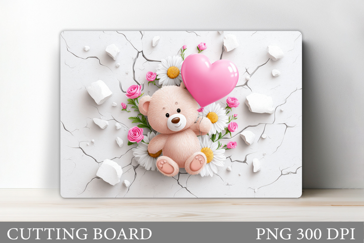 Valentines Bear Cutting Board. Valentines Cutting Board