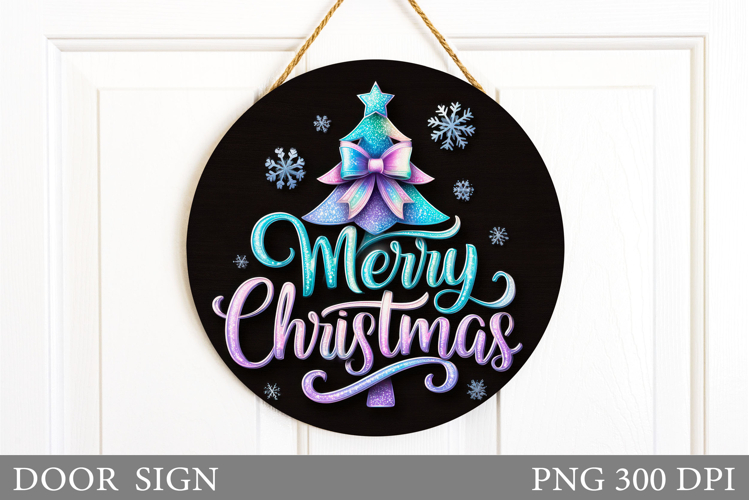 Christmas Door Sign Design. Merry Christmas Door Sign