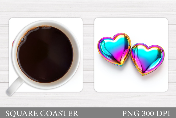 Hearts Coaster Design. Valentine Coaster Sublimation