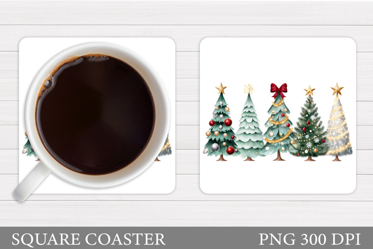 Christmas Tree Coaster Sublimation. Christmas Coaster Design