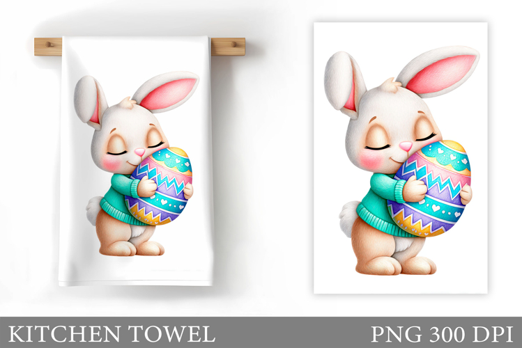 Easter Bunny Kitchen Towel . Easter Kitchen Towel Design