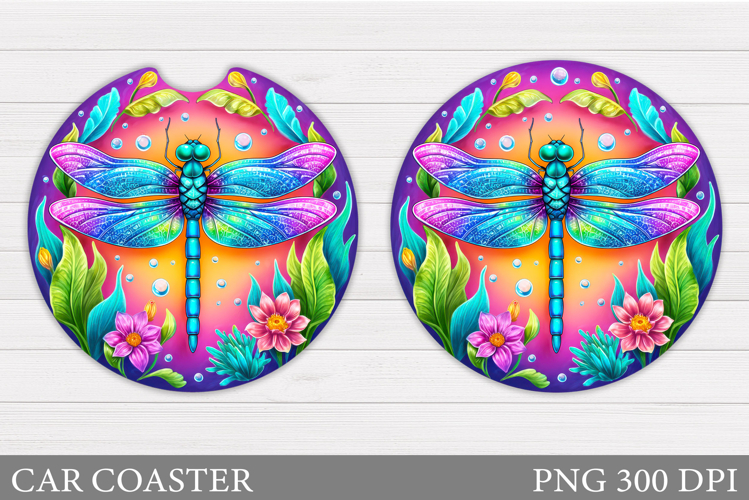 Dragonfly Car Coaster Design. Dragonfly Sublimation