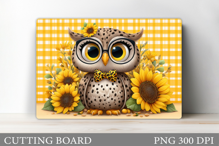 Cute Owl Cutting Board. Owl Flowers Kitchen Cutting Board