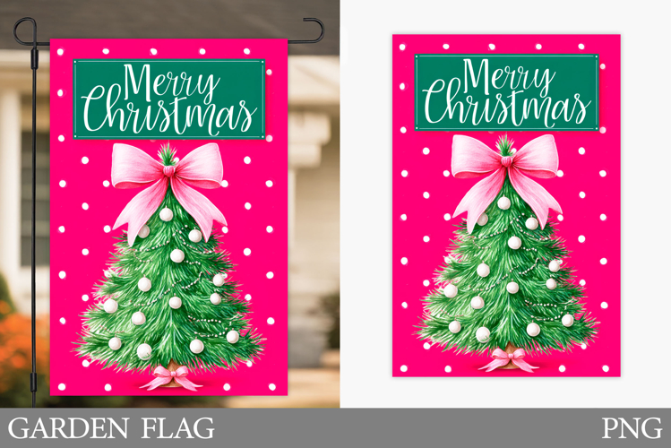 Christmas Tree Garden Flag. Christmas Garden Flag Design