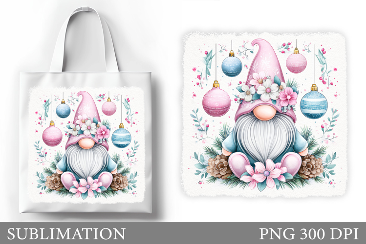 Christmas Gnome Tote Bag. Christmas Tote Bag Sublimation